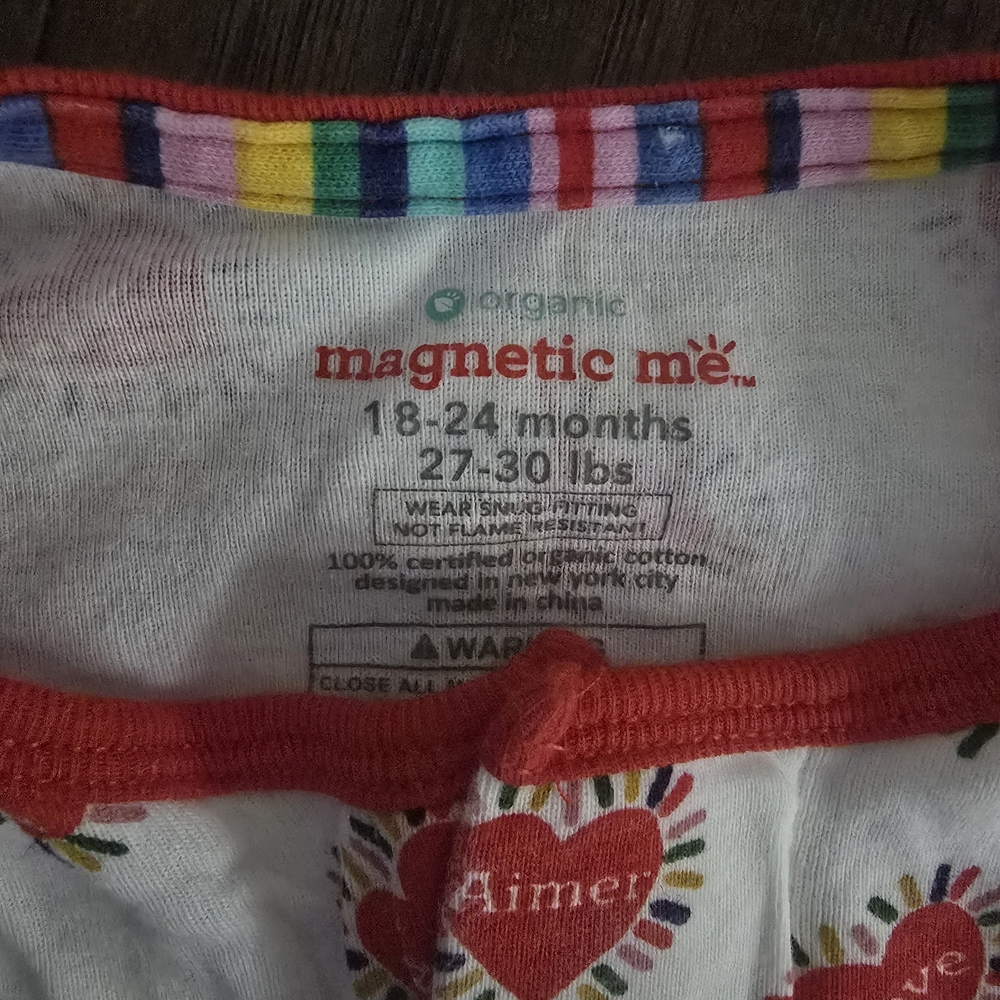 Magnetic Me White and Red Kids Footie - Picture 2 of 4